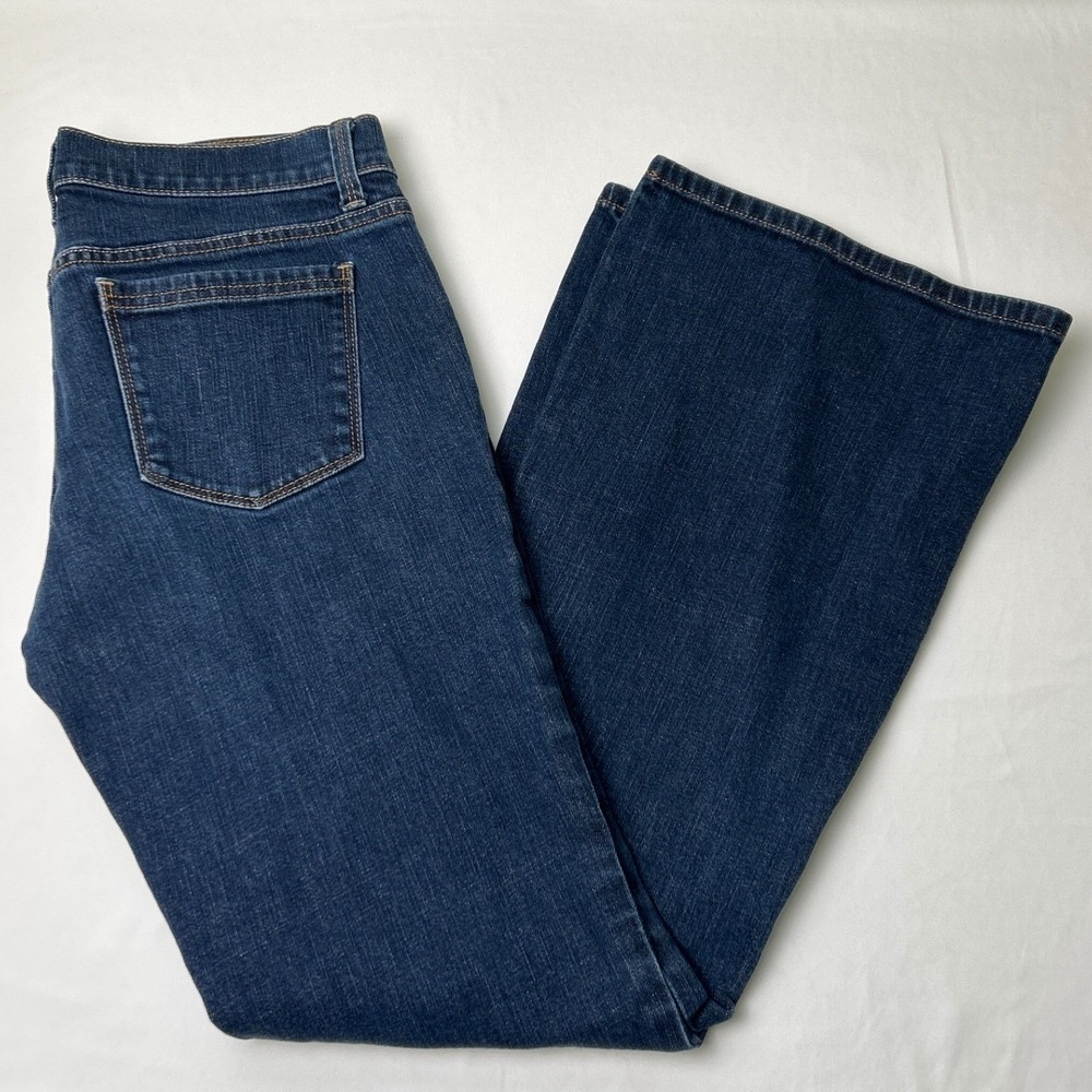 London Jean Womens Low Rise Bootcut Stretch Denim Jeans Size 6 Dark Wash Y2K